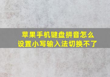 苹果手机键盘拼音怎么设置小写输入法切换不了