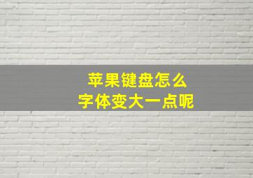 苹果键盘怎么字体变大一点呢