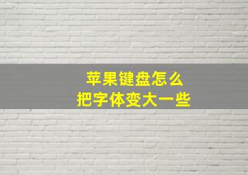 苹果键盘怎么把字体变大一些