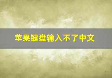 苹果键盘输入不了中文