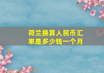 荷兰换算人民币汇率是多少钱一个月