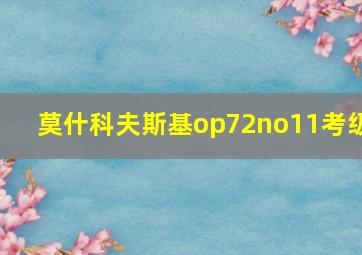 莫什科夫斯基op72no11考级