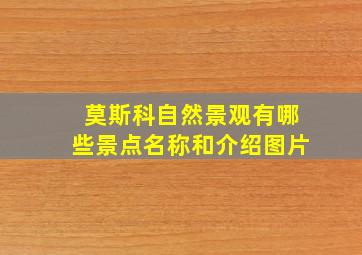 莫斯科自然景观有哪些景点名称和介绍图片