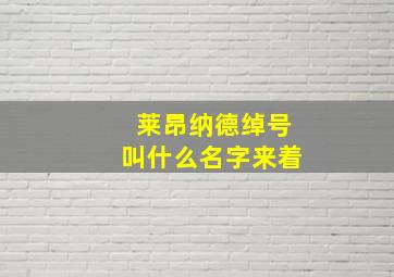 莱昂纳德绰号叫什么名字来着