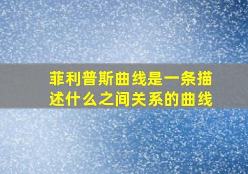 菲利普斯曲线是一条描述什么之间关系的曲线