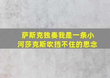 萨斯克独奏我是一条小河莎克斯吹挡不住的思念