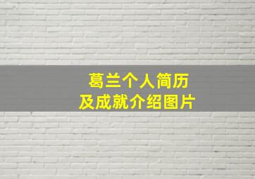 葛兰个人简历及成就介绍图片