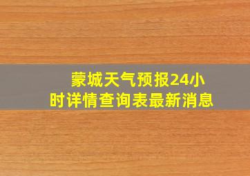 蒙城天气预报24小时详情查询表最新消息