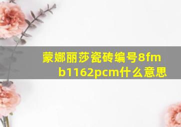 蒙娜丽莎瓷砖编号8fmb1162pcm什么意思