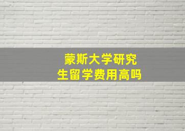 蒙斯大学研究生留学费用高吗