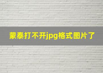 蒙泰打不开jpg格式图片了