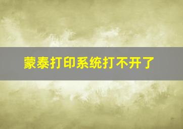 蒙泰打印系统打不开了