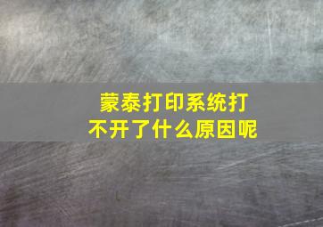 蒙泰打印系统打不开了什么原因呢