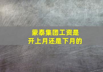 蒙泰集团工资是开上月还是下月的