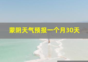 蒙阴天气预报一个月30天