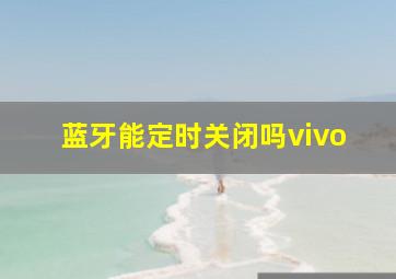 蓝牙能定时关闭吗vivo