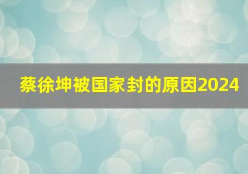 蔡徐坤被国家封的原因2024