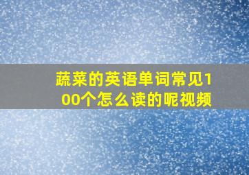 蔬菜的英语单词常见100个怎么读的呢视频