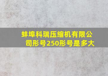 蚌埠科瑞压缩机有限公司形号250形号是多大