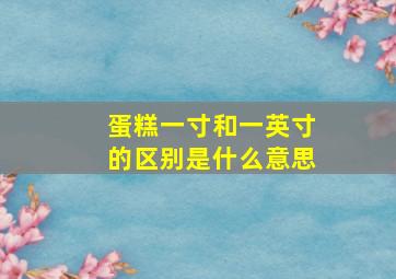 蛋糕一寸和一英寸的区别是什么意思