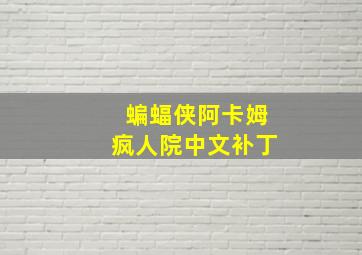 蝙蝠侠阿卡姆疯人院中文补丁