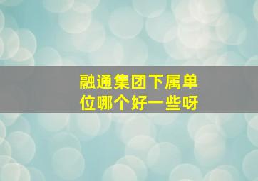 融通集团下属单位哪个好一些呀