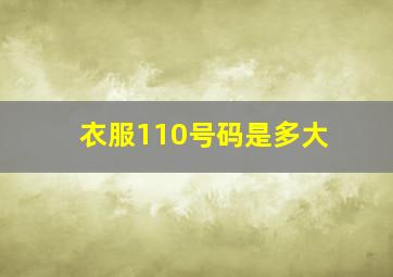 衣服110号码是多大