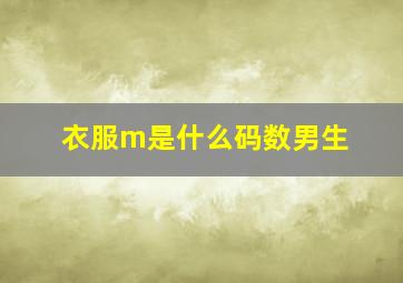 衣服m是什么码数男生