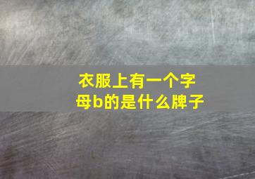 衣服上有一个字母b的是什么牌子