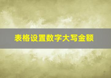 表格设置数字大写金额