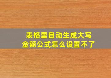 表格里自动生成大写金额公式怎么设置不了