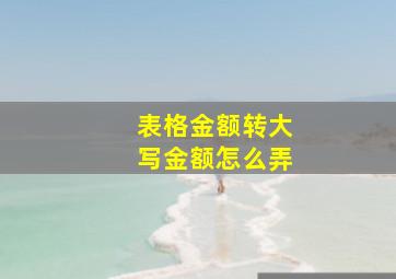 表格金额转大写金额怎么弄