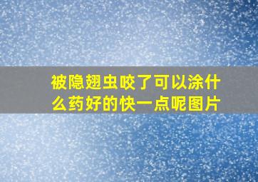 被隐翅虫咬了可以涂什么药好的快一点呢图片