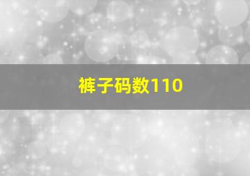 裤子码数110