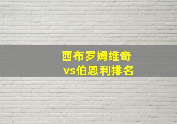 西布罗姆维奇vs伯恩利排名