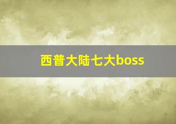 西普大陆七大boss