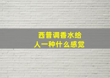 西普调香水给人一种什么感觉