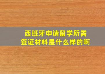 西班牙申请留学所需签证材料是什么样的啊