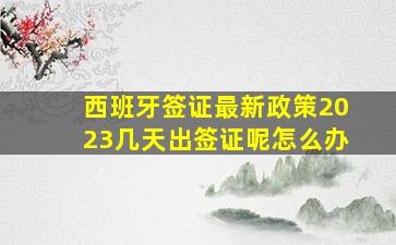 西班牙签证最新政策2023几天出签证呢怎么办