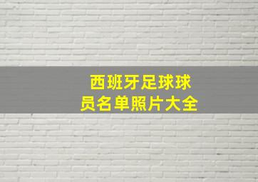 西班牙足球球员名单照片大全