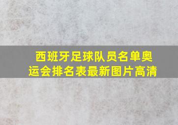 西班牙足球队员名单奥运会排名表最新图片高清