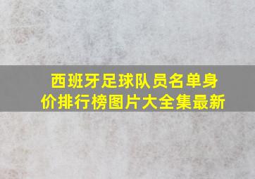 西班牙足球队员名单身价排行榜图片大全集最新