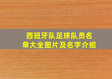 西班牙队足球队员名单大全图片及名字介绍