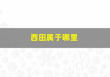 西田属于哪里