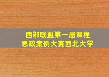 西部联盟第一届课程思政案例大赛西北大学