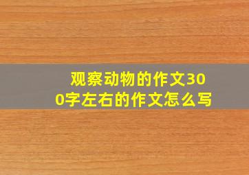 观察动物的作文300字左右的作文怎么写