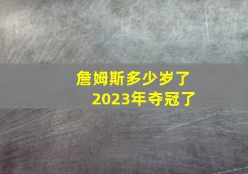 詹姆斯多少岁了2023年夺冠了