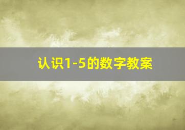 认识1-5的数字教案