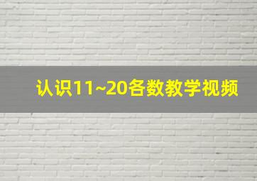 认识11~20各数教学视频