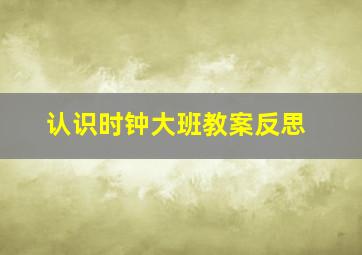 认识时钟大班教案反思